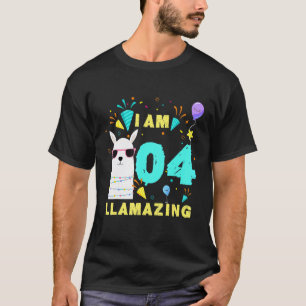 Ik ben 04 jaar oud Llamazing Lama 4de verjaardag k T-shirt