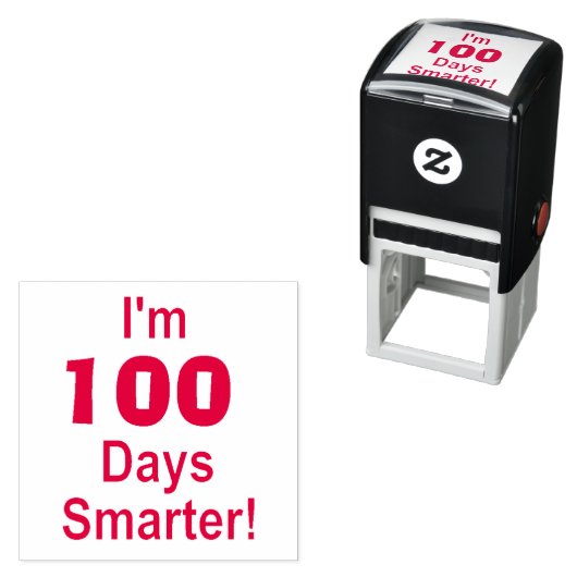 "Ik ben 100 dagen slimmer!" Zelfinkend stempel (In situ)