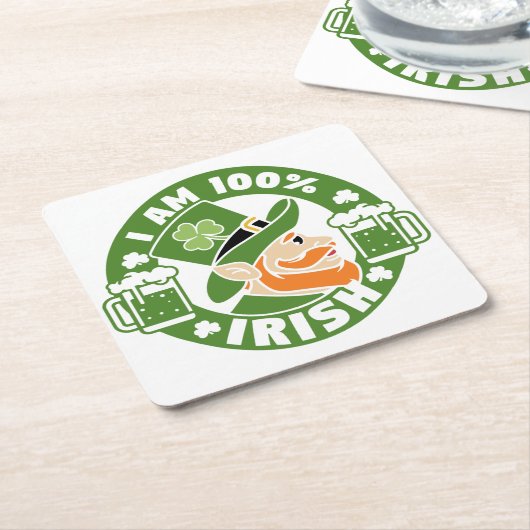 Ik ben 100% Iers Kartonnen Onderzetters (Schuin)