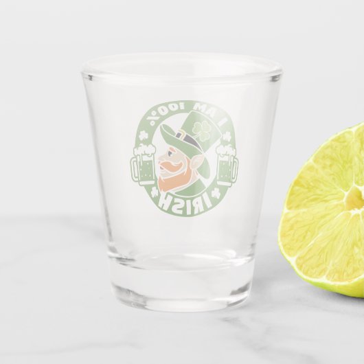 Ik ben 100% Iers Shot Glas (Achterkant)