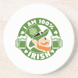 Ik ben 100% Ierse coaster Zandsteen Onderzetter