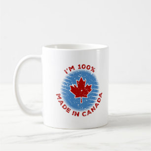 Ik ben 100% Made in Canada Slogan voor trotse Cana Koffiemok