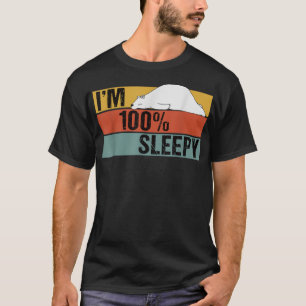 Ik ben 100 procent slaperig, grappig Beer Lazy Jok T-shirt