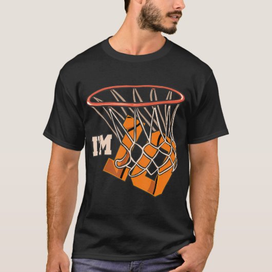 Ik ben 10 Basketbal Thema Verjaardagsfeestje T-shirt (Voorkant)