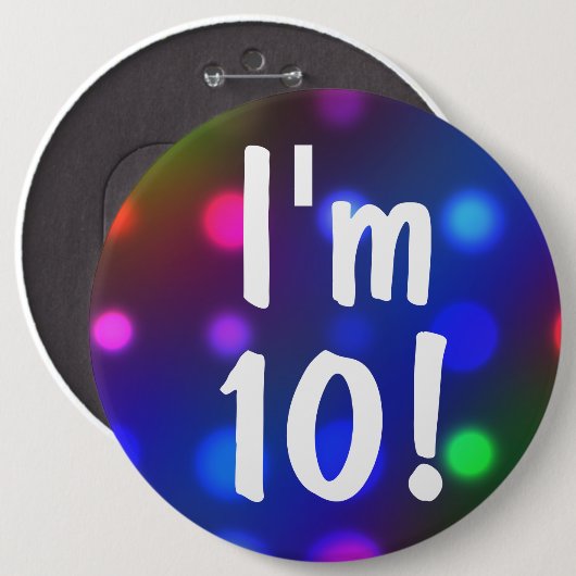 Ik ben 10!  Birthday Button Pin (Voorkant /achterkant)