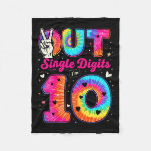 Ik ben 10 cijfers Tie Dye Peace Out Eencijferige G Fleece Deken
