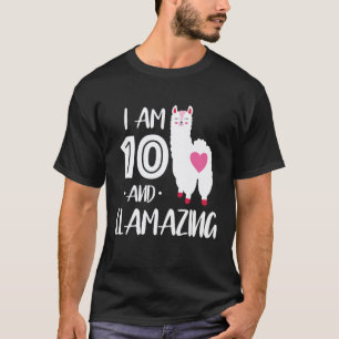 Ik ben 10 en Llamazing 10de verjaardag lama T-shirt