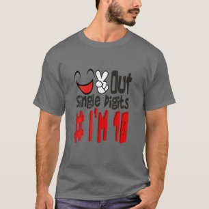 Ik ben 10 jaar Kinder voor vrede uit enkele cijfer T-shirt