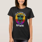 Ik ben 10 jaar oud Rawr Retro Dinosaur Sunset 10th T-shirt (Voorkant)