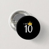 Ik ben 10 jaar verjaardagsshirt ronde button 3,2 cm (Voorkant /achterkant)