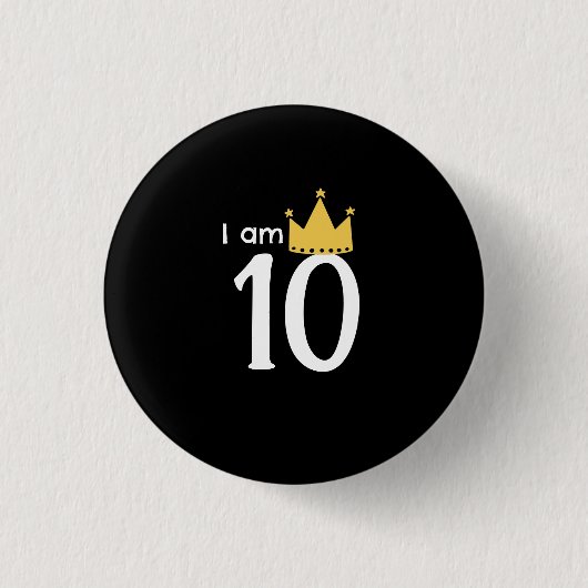 Ik ben 10 jaar verjaardagsshirt ronde button 3,2 cm (Voorkant)