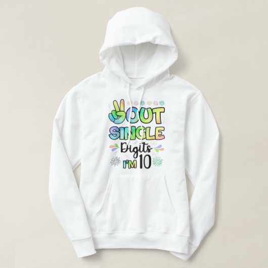 Ik ben 10 kinderen voor vrede uit één cijfer hoodie (Design voorkant)