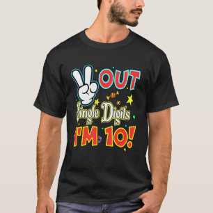 Ik ben 10-tiende verjaardag meisje uit één cijfer t-shirt