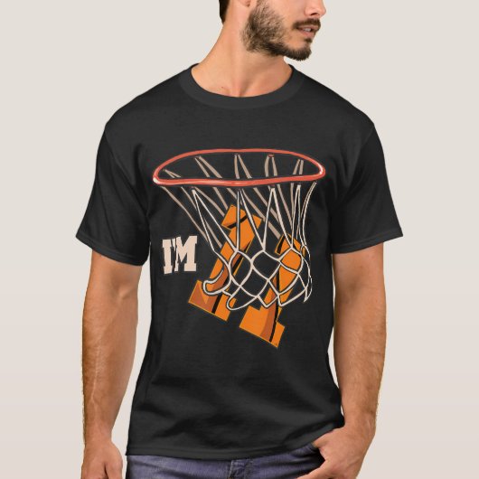 Ik ben 11 Basketbal Thema Verjaardag Feest Viering T-shirt (Voorkant)