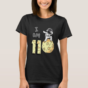 Ik ben 11 ruimteastronaut Kind Moon Walker 11th Bi T-shirt