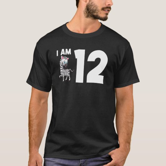 Ik ben 12 Zebra 12 jaar oud T-shirt (Voorkant)