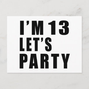 Ik ben 13 Let's Party Uitnodiging Briefkaart