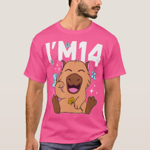 Ik ben 14 Bday Capybara 14th Birthday Capybara T-shirt