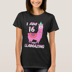 Ik ben 16 jaar oud en Llamazing Lama 16de verjaard T-shirt