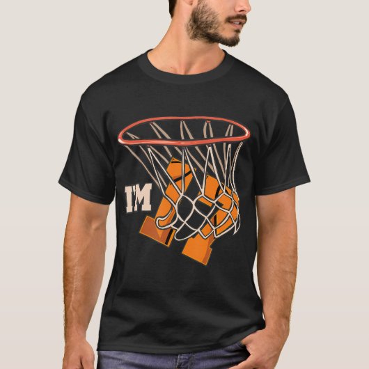 Ik ben 17 Basketbal Thema Verjaardagsfeest Viering T-shirt (Voorkant)