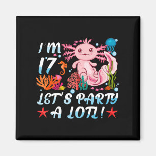 Ik ben 17 Laten we een Lotl Cute Axolotl Anime Gif Magneet