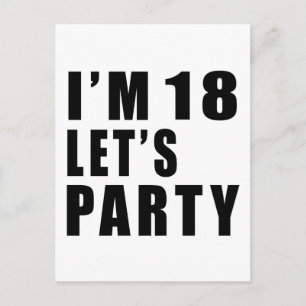 Ik ben 18, laten we feesten uitnodiging briefkaart