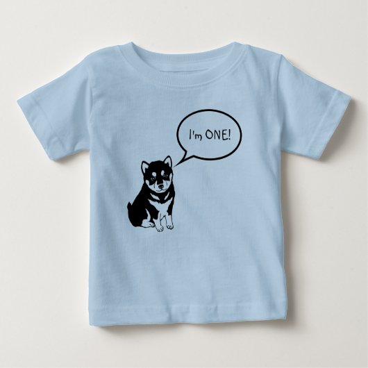 Ik ben 1 Dog Speech Bubble 2 Blue Baby Shirt (Voorkant)
