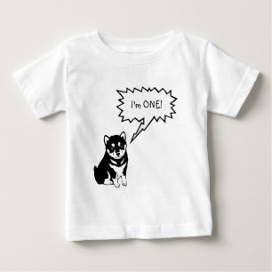 Ik ben 1 Dog Speech Bubble Peuter Baby Shirt