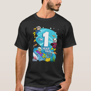 Ik ben 1 jaar oud Scuba duiker landdieren T-shirt