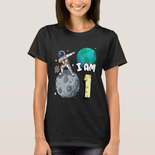 Ik ben 1 ruimteastronaut Kind Moon Walker 1st Birt T-shirt