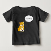 Ik ben 1 Shiba Inu Speech Bubble 2 Zwart Baby T-sh (Voorkant)