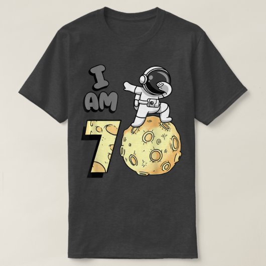 Ik ben 1 Space Astronaut Kind Moon Walker 1st Birt T-shirt (Design voorkant)