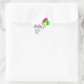 Ik ben 1 stok figuur ronde sticker (Tas)