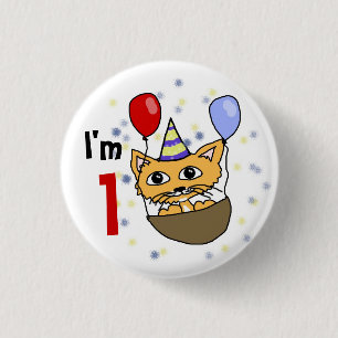 Ik ben 1 verjaardag ronde button 3,2 cm