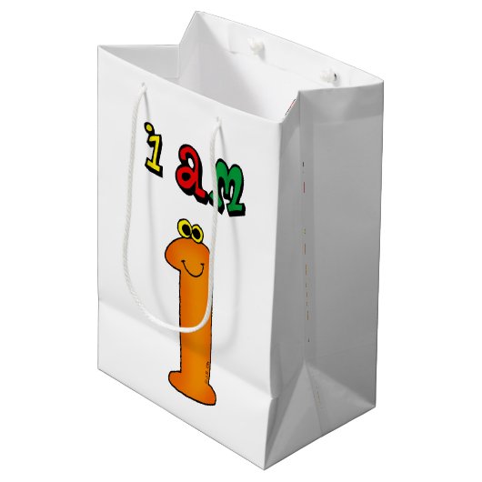 Ik ben 1 - verjaardagsfeestjes op maat medium cadeauzakje (Voorkant Gekanteld)