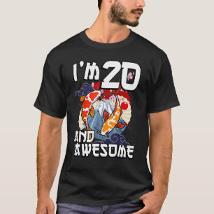Ik ben 20 jaar en Geweldige Japanse karp Koi visda T-shirt