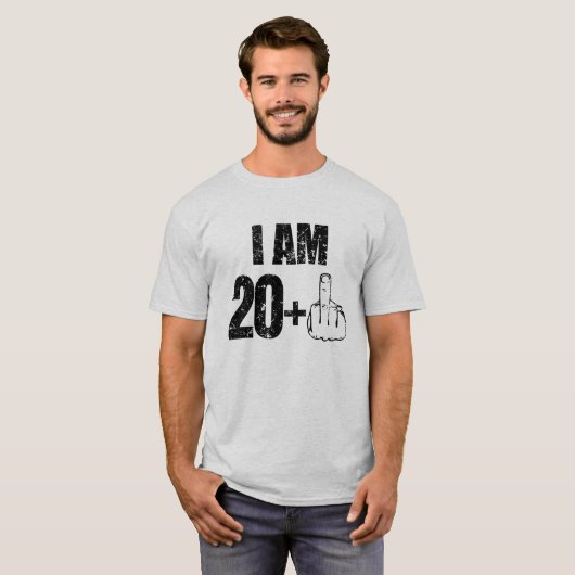 Ik ben 20 plus één grappig 21-jarig shirt (Voorkant volledig)