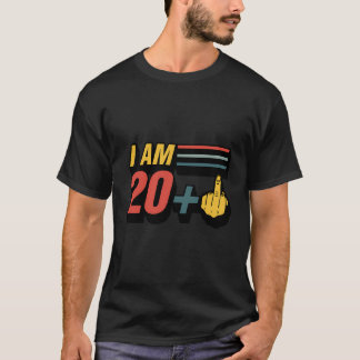Ik ben 20 plus middelvinger grappig grafisch 21e g t-shirt