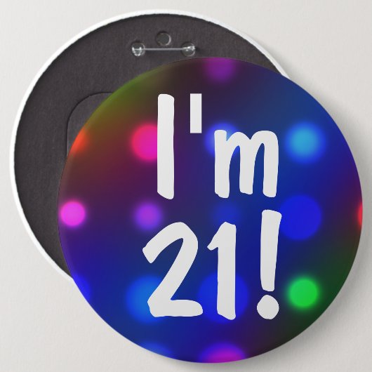 Ik ben 21! Birthday Button Pin (Voorkant /achterkant)