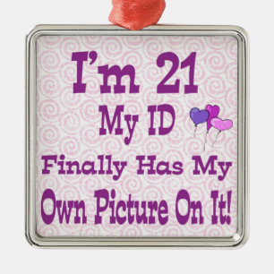 Ik ben 21 ID Sierad Metalen Ornament