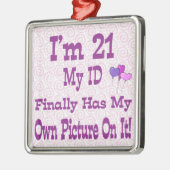 Ik ben 21 ID Sierad Metalen Ornament (Links)