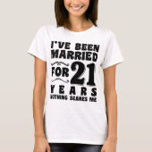 Ik ben 21 jaar getrouwd Verloving Grappig T-shirt (Voorkant)