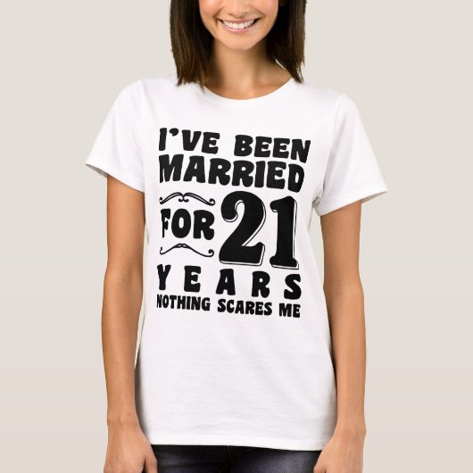 Ik ben 21 jaar getrouwd Verloving Grappig T-shirt (Voorkant)