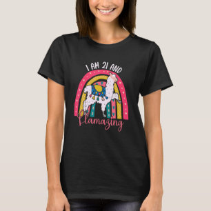Ik ben 21 jaar oud en lamazing Alpaca Llama 21 T-shirt
