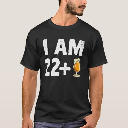Ik ben 22 plus 1 middelvinger grappig 23e dag 23 t-shirt (Voorkant)