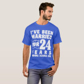 Ik ben 24 jaar getrouwd Huwelijksjubileum T-shirt (Voorkant volledig)