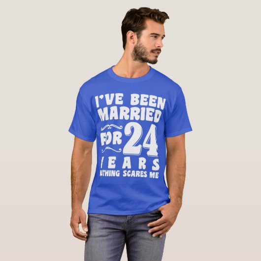 Ik ben 24 jaar getrouwd Huwelijksjubileum T-shirt (Voorkant volledig)