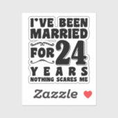 Ik Ben 24 Jaar Getrouwd Trouwfeest Grappig Sticker (Vel)