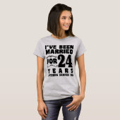 Ik Ben 24 Jaar Getrouwd Trouwfeest Grappig T-shirt (Voorkant volledig)