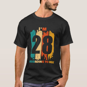 Ik ben 28 Volgens Hex 40th Birthday Wiskunde Teach T-shirt